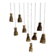 Suspension or lampshade in natural organic teak, tubular, H30 D22.