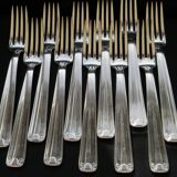 11 silver-plated metal forks Art Deco DIXI.