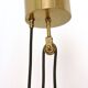 White Ceramic and Brass Adjustable Pendant Lamp, Italy