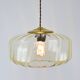 Vintage Light Beige Glass and Brass Pendant Lamp