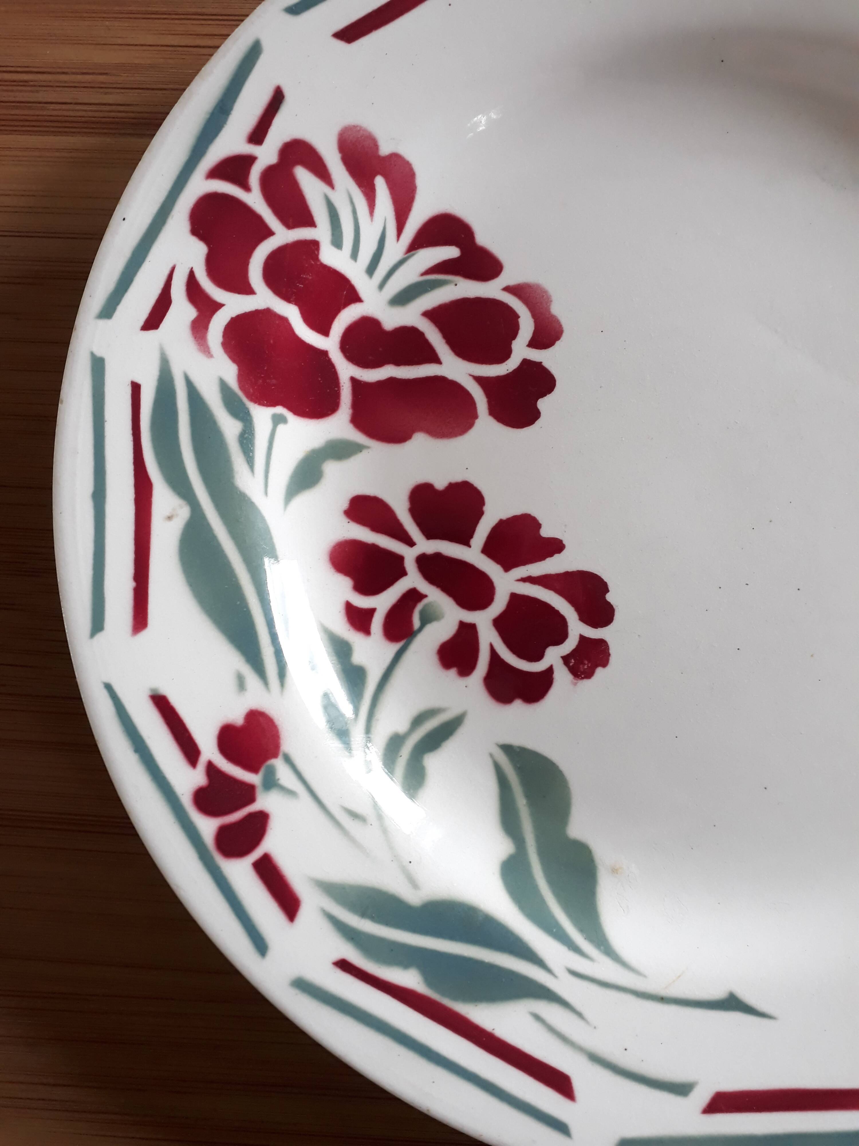 Assiettes à dessert années 30 de Hamage et Moulin des Loups France