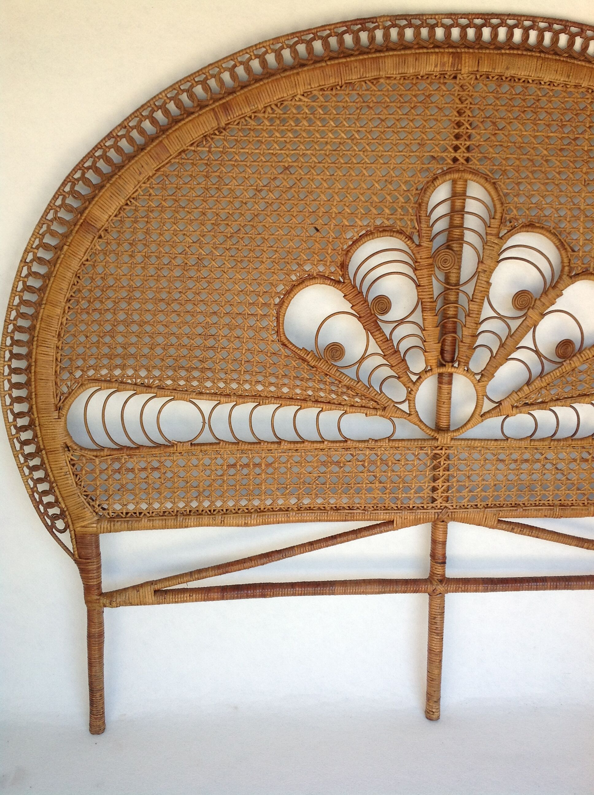 Vintage rattan bed head