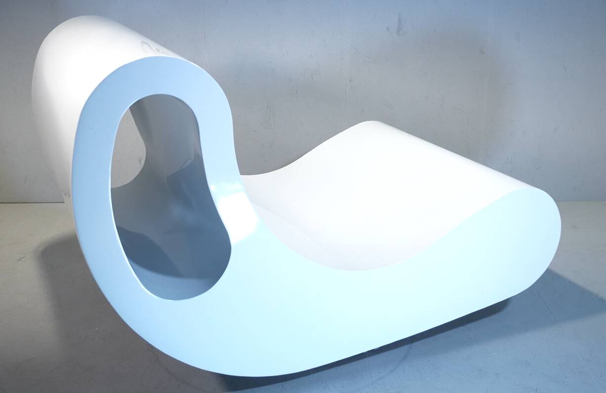 "Surmoi" Contemporary designer furniture in welded aluminium, signed.