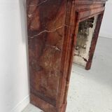 Louis Philippe fireplace in red breccia marble, 19th century