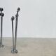 Paire de rares lampadaires chromés de Jules Dewaele