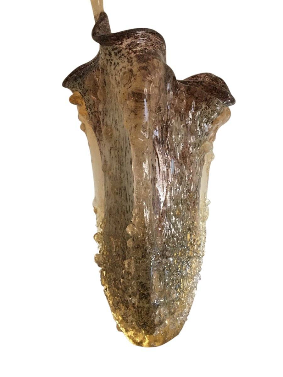 Grand vase en verre soufflé de murano