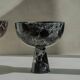 The XL Pedestal Bowl in black and green marble