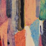 Gouache abstraite sur papier signée - des années 60/70