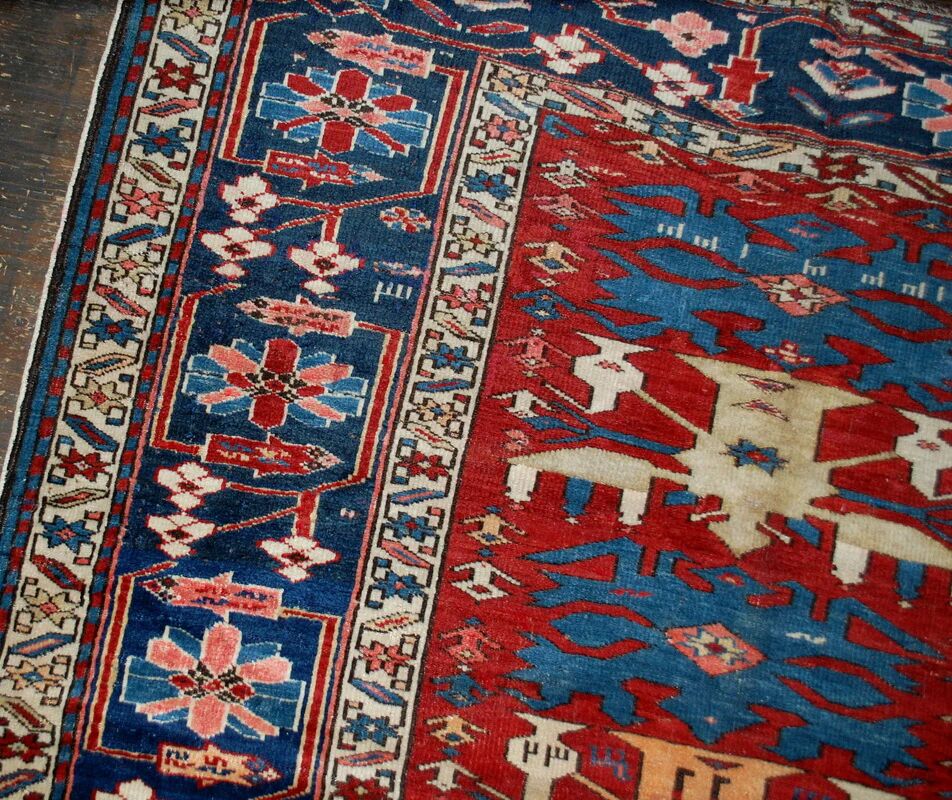 Handmade antique Caucasian Shirvan rug 134cm x 271cm 1880s - 1B491
