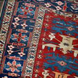 Handmade antique Caucasian Shirvan rug 134cm x 271cm 1880s - 1B491