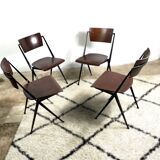 Pyramide Chairs By Wim Rietveld, Set Of 4