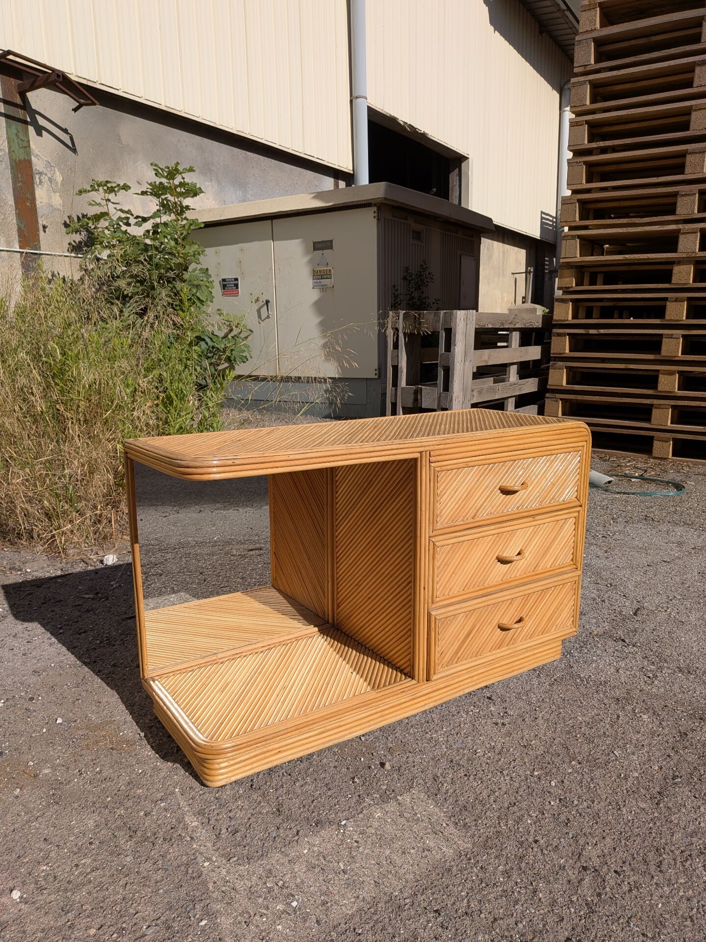 1970s rattan sideboard