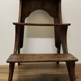 Walnut bookcase step stool