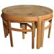 Tables gigognes en teck blond et plateau verre par Nathan, années 1960 (set de 3)