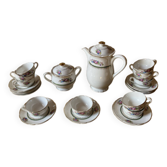 Digoin & Sarreguemines coffee service / floral Trianon model