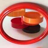 Round mirror vintage orange Years 70