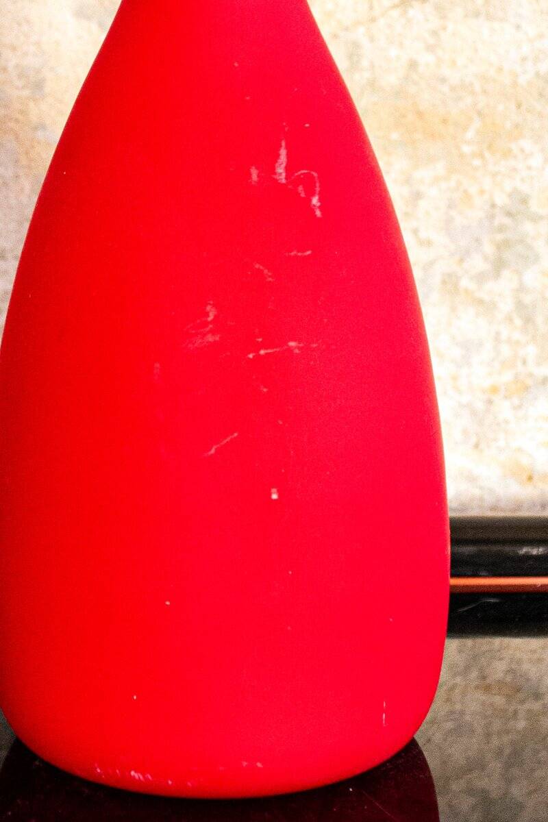 Red Murano glass vase by Carlo Moretti, Italy, 1960s