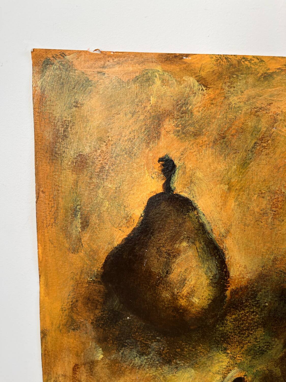 Still life with pears, watercolour on paper signed Françoise Persillon.