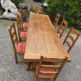 Table monastère en chêne massif avec 8 chaises