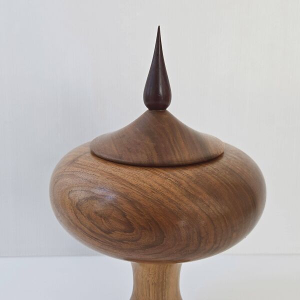 Bonbonnière vintage scandinave 1960 en noyer & palissandre