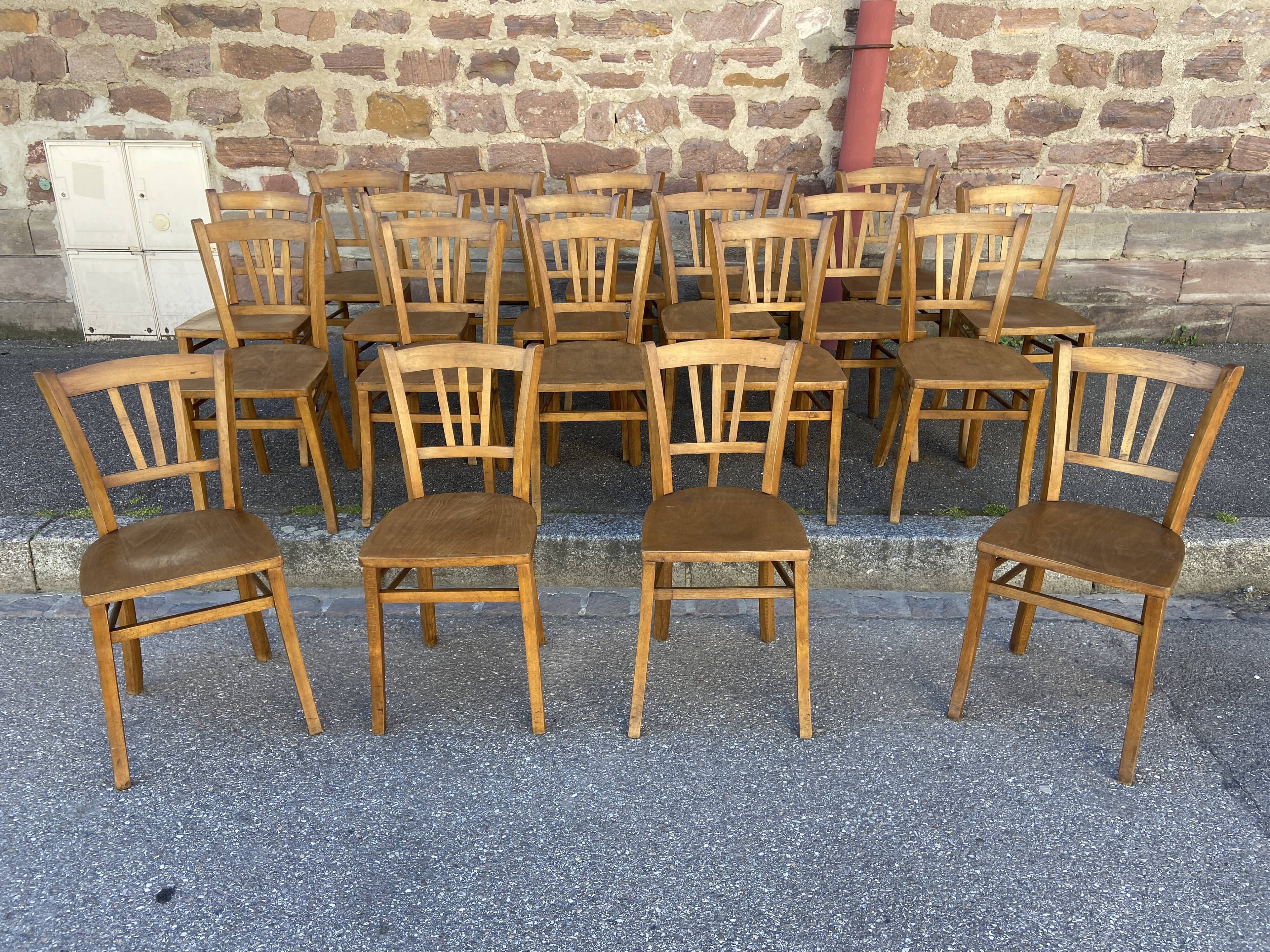 Lot 40 bistro chairs coffee curved vintage wood