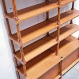 Vintage wooden bookshelf library