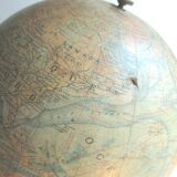 World map, Napoleon III Globe edited by FOREST, cast-iron tripod foot