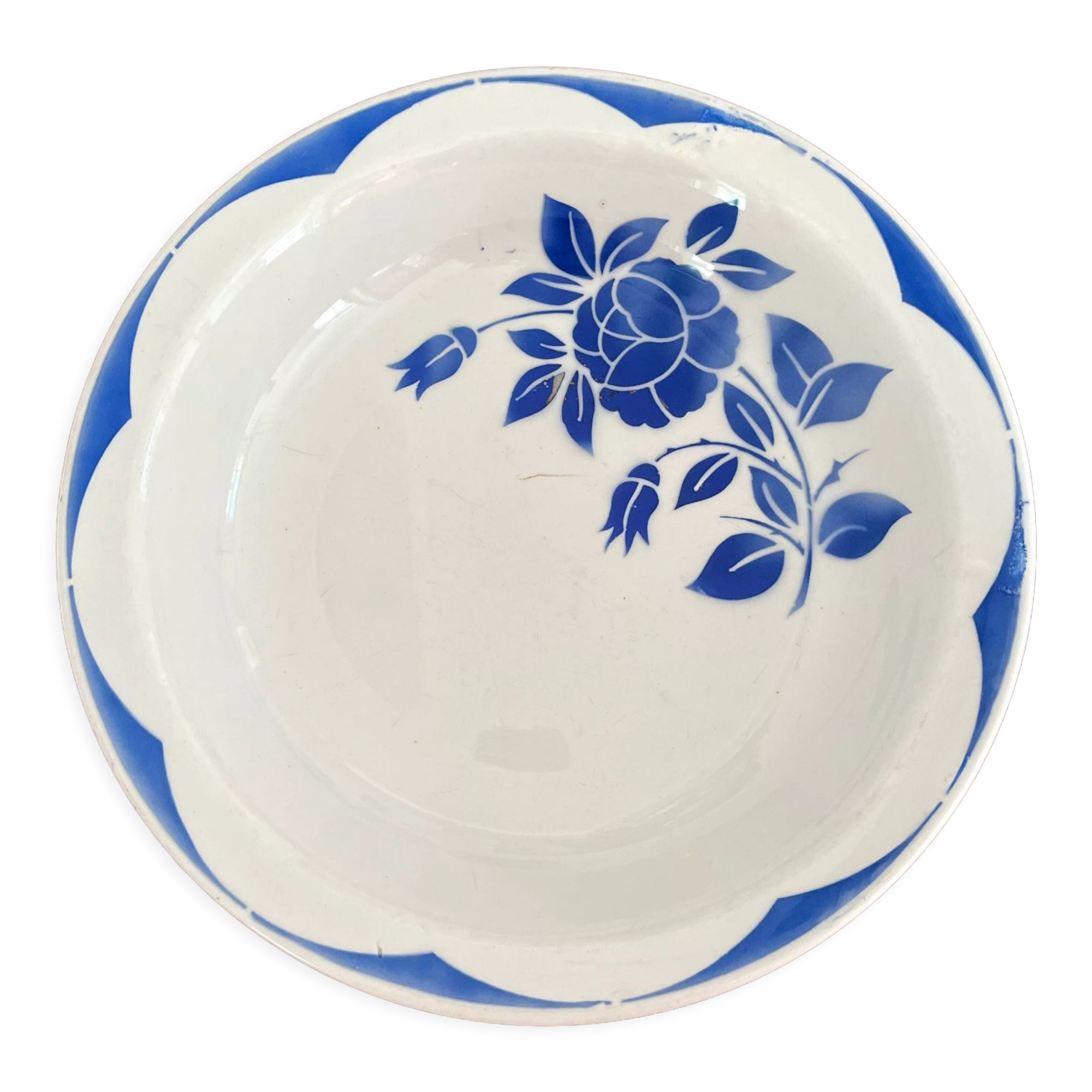 Corsica floral decoration hollow dish, Digoin Sarreguemines