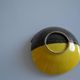 Bicolour ceramic cup in black and yellow signed Luc Vallauris 1950