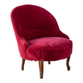 Antique toad armchair in vintage velvet