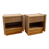 Pair of brutalist bedside tables, 1950s