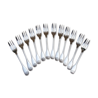 Christofle 12 cake forks silver metal model Vendome
