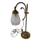 Art deco brass swan neck lamp