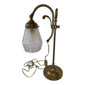 Art deco brass swan neck lamp