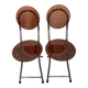 2 folding chairs Space Age plexiglass/steel round back/seat 1980s
