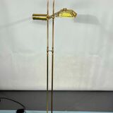 Lampadaire italien en laiton massif réglable vintage des années 70