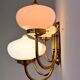 Big XXL brass and glass wall lamp in Art Deco, Art Nouveau style, around 1980s