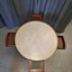 Mahogany and marble bouillotte table