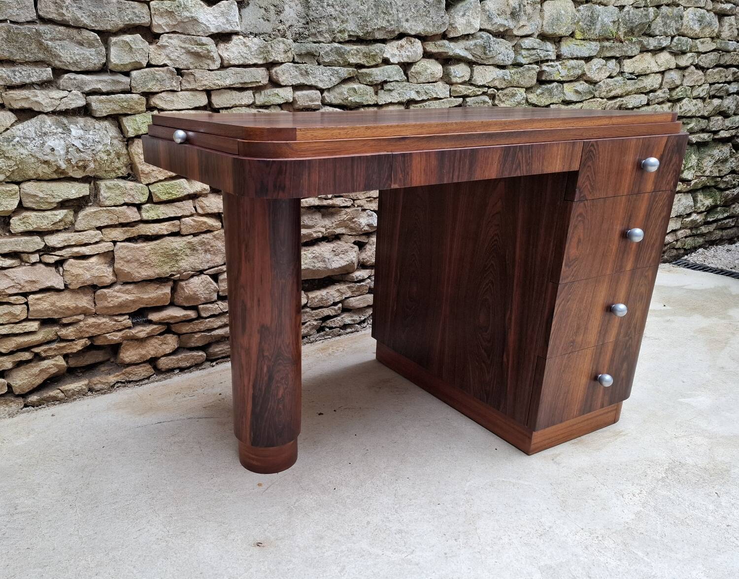 Art Deco Desk in Macassar Ebony
