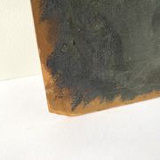 Oil portrait on cardboard of a man 50s