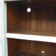 Meuble, buffet peint en beige, plateau en bois brut