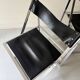 Set of 2 folding chairs in leather and chrome model Elios by Fontini & Geraci, Italy 1970