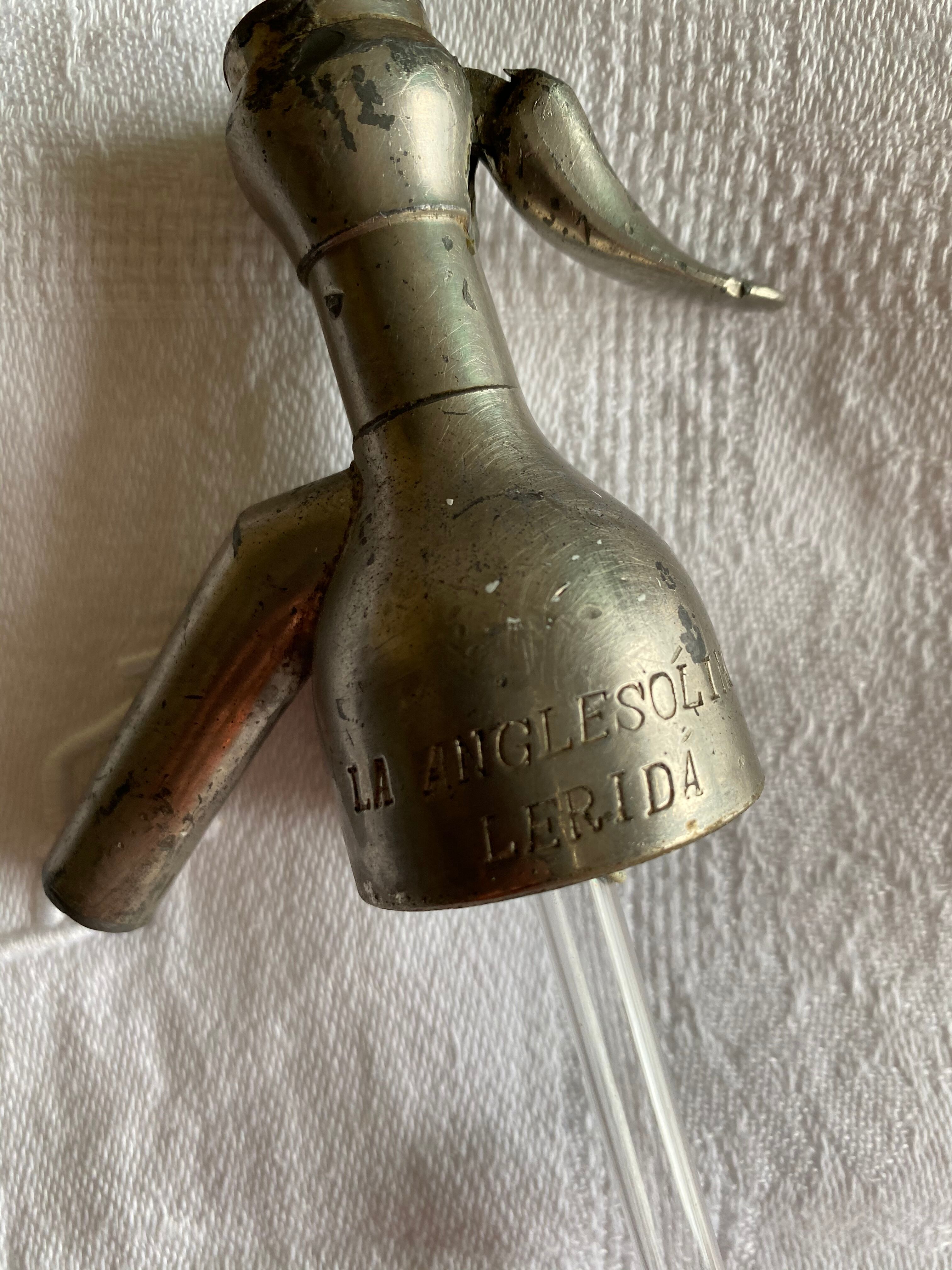 Old green siphon Lerida Spain