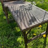 Transat chaise longue rotin