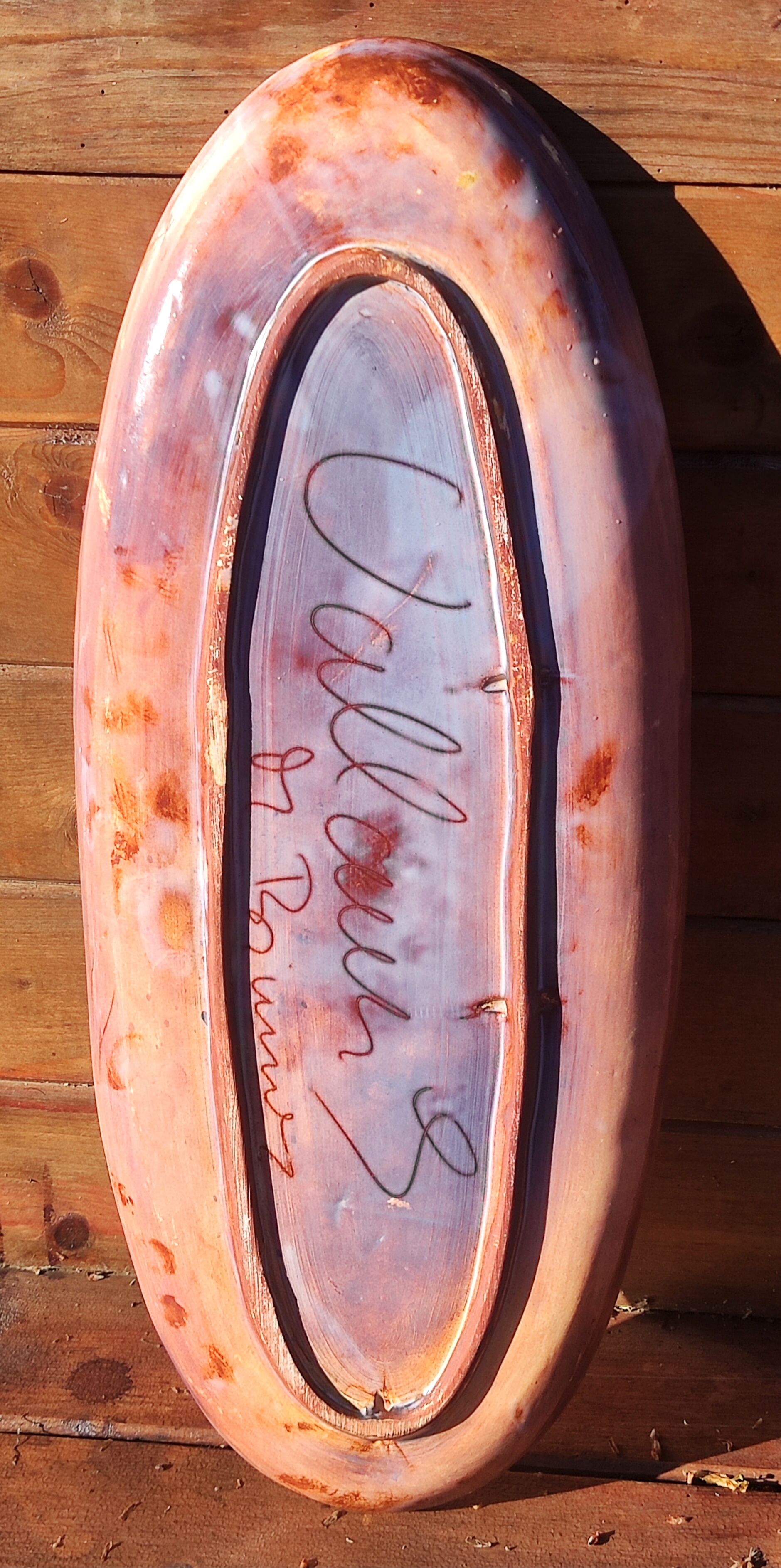 Vallauris earthenware plate signed by Kurt and Monique Brunner - lobster