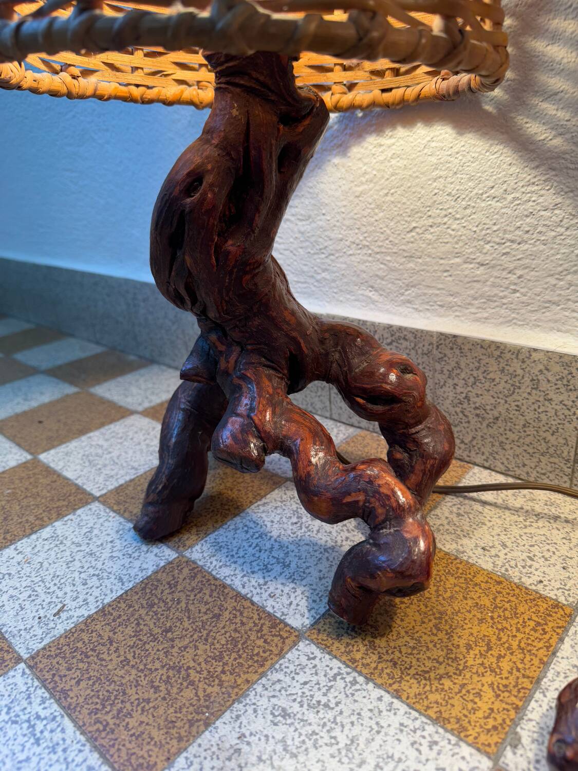 60s vine and rattan lamps (X2)