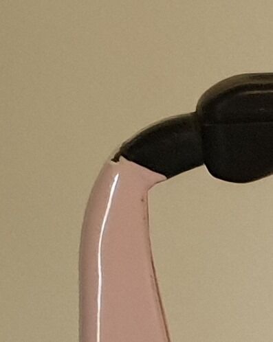 Pink enamelled tin kettle