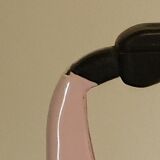 Pink enamelled tin kettle