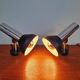 Pair of chromed metal wall lights, Boulanger, 1970s