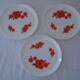 3 flat plates Lotus arcopal france orange diameter 22.5 cm